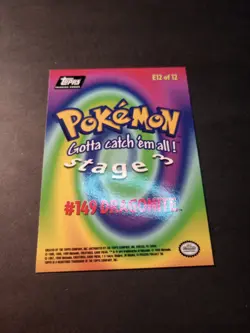 Pokemon Topps TV Animation Edition Dragonite Card E12 Of E12 NM - Image 2