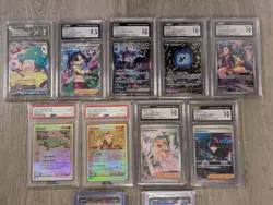 105 Pokemon Card Lot, CGC, PSA, TAG Slabs, Full Arts, Masterball, Vintage Cards - Image 1