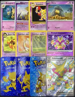 12x Pokemon Cards Alakazam Kadabra Abra Lot - Ultra Rare EX Vintage Promo TCG - Image 1