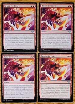 4x Playset Return The Favor X4 M/NM Magic MTG Outlaws Of Thunder Junction - Image 1