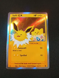 Pokepu Season 2 Holo Volti EX Jolteon Togepi Pokemon Fan Art Mick Junco Artist - Image 1