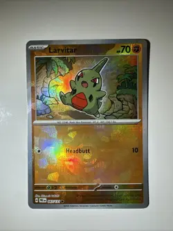 Pokemon Larvitar Master Ball Pattern Holo Card 047/131 Prismatic Evolutions NM - Image 1