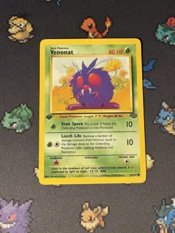 Pokemon Cards Venonat 63/64 Jungle FIRST EDITION WOTC - (HP) - Image 1