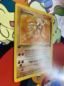 1st Edition Hitmonlee 22/62 - Rare Non Holo - WOTC Fossil Set Pokemon Card NM - Image 2