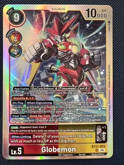 Digimon Card Game Globemon BT21-023 SR Holo World Convergence NM - Image 1