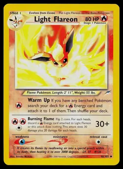 Pokemon Card - Light Flareon Neo Destiny 46/105 Non Holo - Image 1