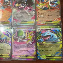 6 Pokemon Cards - Lucario Mawile Camerupt Manectric Gardevoir Venusaur Ex Mega - Image 3