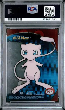 2000 Topps Pokemon TV #PC7 Mew Clear Card Animation Series 3 PSA 9 MINT - Image 2