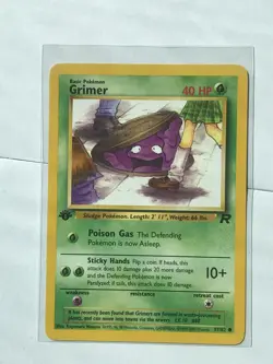 Grimer 57/82 1st Edition Team Rocket Pokemon Card WOTC Vintage LP - Image 1