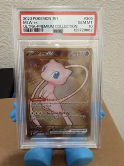 2023 Pokemon Mew ex Full Art 151 UPC Gold Metal Promo Card 205/165 PSA 10 GEM MT - Image 1