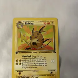 Raichu 29/62 1st Edition Rare Non-Holo Fossil Set Pokemon Card LP - Image 4