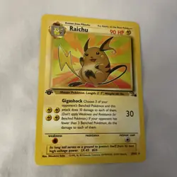 Raichu 29/62 1st Edition Rare Non-Holo Fossil Set Pokemon Card LP - Image 5