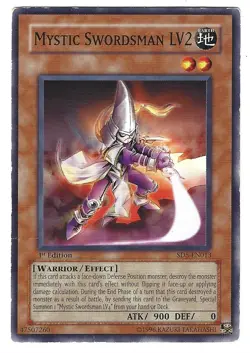 Mystic Swordsman LV2 x1 2/10 DM+ SD: Warrior's Triumph 1st Yu-GI-Oh! SD5-013 01 - Image 1
