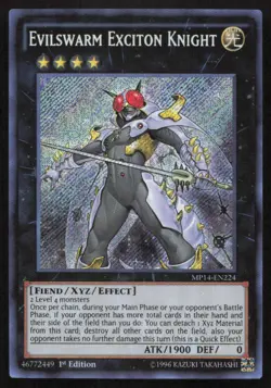 Yu-Gi-Oh #MP14-EN224 Evilswarm Exciton Knight Secret Rare (1st Edition) - Image 1