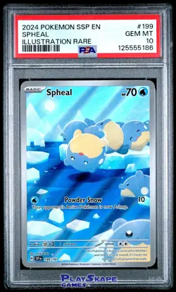 Pokemon Card PSA 10 Spheal 199/191 SSP Surging Sparks Illustration Rare 2024 #2 - Image 1