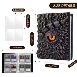 Trading Card Binder-3D Dragon Eye Embossed Fits 400 Cards Card Collector Albu... - Image 2