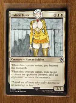 Palace Jailer Altered Art Hand Painted MTG Magic the Gathering Anime Girl PS - Image 1