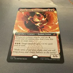 Avatar Roku Firebender MINT Extended Art 191 Avatar TLE MTG Mythic Unplayed M/NM - Image 2