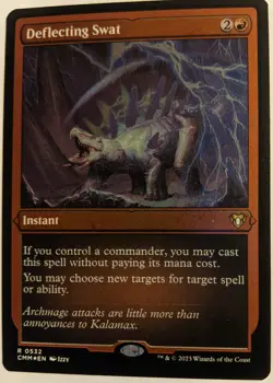 MTG English Magic Card FOIL ETCHED NM DEFLECTING SWAT from Commander Masters - Image 1