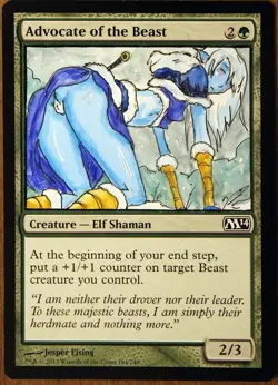 Advocate of the Beasts Altered Art Hand Painted MTG Solo Leveling Elf Girl - Image 1