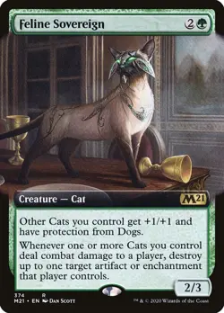 Feline Sovereign [FOIL BORDERLESS] ~ Core Set 2021 ~ MTG ~ Rare (MINT) - Image 1