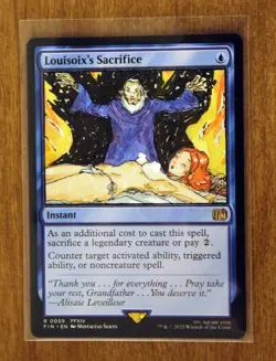 Louisoix's Sacrifice Altered Art Hand Painted MTG Magic the Gathering Anime Grl - Image 1