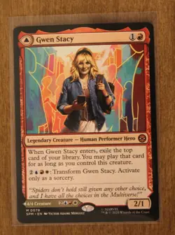 Gwen Stacy Ghost Spider Altered Art Hand Painted MTG Magic the Gathering Anime - Image 1