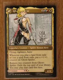 Gwen Stacy Ghost Spider Altered Art Hand Painted MTG Magic the Gathering Anime - Image 2