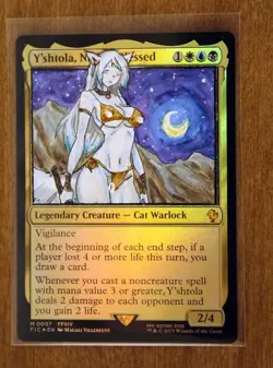 Y'shtola, Night's Blessed Altered Art Hand Painted MTG Magic Gathering Anime FF - Image 1