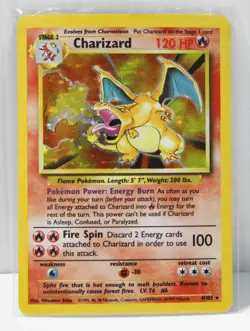 1999 Foil Charizard 4/102* Pokemon Card Lightly Played From Base Set - Image 1