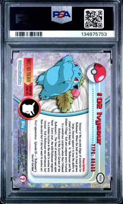 1999 TOPPS POKEMON TV #2 IVYSAUR PSA 7 - Image 2