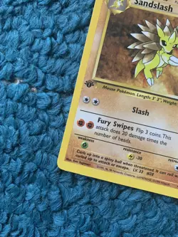 1st Edition SANDSLASH 41/62 Fossil Set - Pokemon WOTC Vintage Card - LP - Image 3