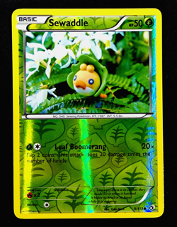 2013 Pokemon SEWADDLE Legendary Treasures REVERSE HOLO B&W Yuka Morii Card 9/113 - Image 1