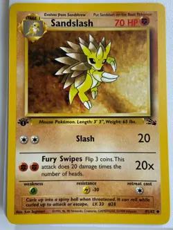 Pokemon - Sandslash 41/62 Vintage 1999 Fossil Set 1st Edition Uncommon NM - Image 1