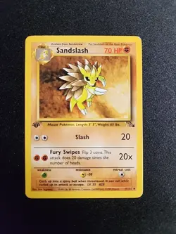 Pokemon TCG Sandslash 41/62 Fossil Uncommon card 1st Edition - Image 1
