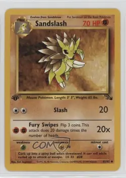 Sandslash 1st Ed. Pokemon Fossil #41 1999 - Image 1