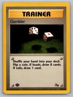 Pokemon TCG Fossil Gambler 60/62 1st Edition - Image 1