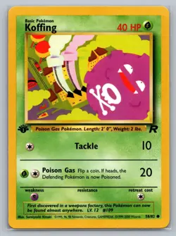 Pokemon TCG Team Rocket Koffing 58/82 1st Edition - Image 1