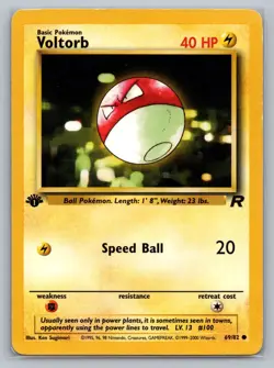 Pokemon TCG Team Rocket Voltorb 69/82 1st Edition - Image 1