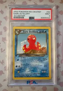Pokemon 1st Edition Dark Octillery #62 Neo Destiny 2002 Vintage WoTC PSA 9 MINT - Image 1