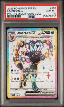 2025 POKEMON SVP EN-SV BLACK STAR PROMO #176 UMBREON EX PSA 10 - Image 1