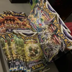 Lot of (15) Pokemon TCG Sword & Shield Brilliant Stars Booster Packs New/Sealed - Image 1