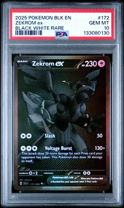 2025 POKEMON BLK EN-BLACK BOLT BLACK WHITE RARE #172 ZEKROM EX PSA 10 - Image 1