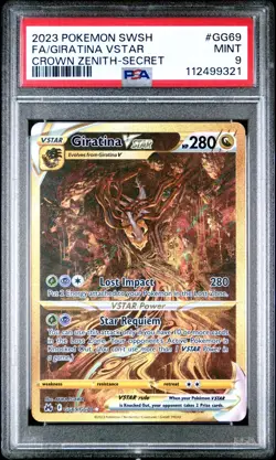 PSA 9 Pokemon Crown Zenith Giratina VSTAR Gold GG69 - Image 1