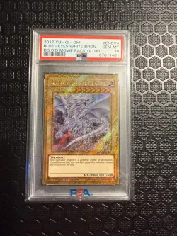 PSA 10 YuGiOh Blue-Eyes White Dragon MVP1-ENGV4 1st Ed Gold Secret Rare GEM Mint - Image 1