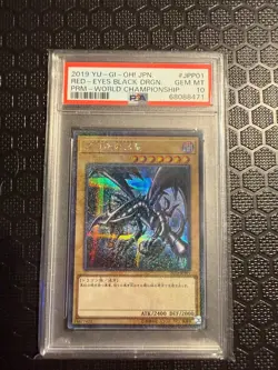Red-Eyes Black Dragon Yugioh 2019 2019-JPP01 Millennium Secret Rare 1st PSA 10 - Image 1