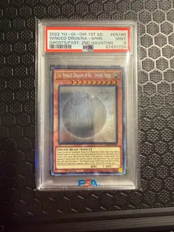PSA 9 MINT The Winged Dragon of Ra GFP2-EN180 Ghost Rare 1st Edition 4545 Yugioh - Image 1