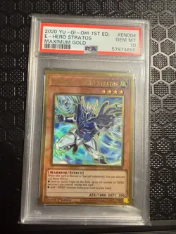 PSA 10 Elemental Hero Stratos Alt-Art MAGO-EN004 maximum gold yugioh - Image 1