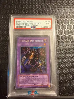 PSA 9 Yu-Gi-Oh! 2004 Thousand-Eyes Restrict MC1-EN004 Secret Rare Yugioh - Image 1