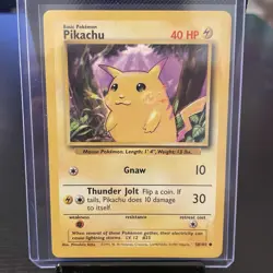 VINTAGE Pikachu Base Set Unlimited 58/102 Pokemon Card NM - Image 1